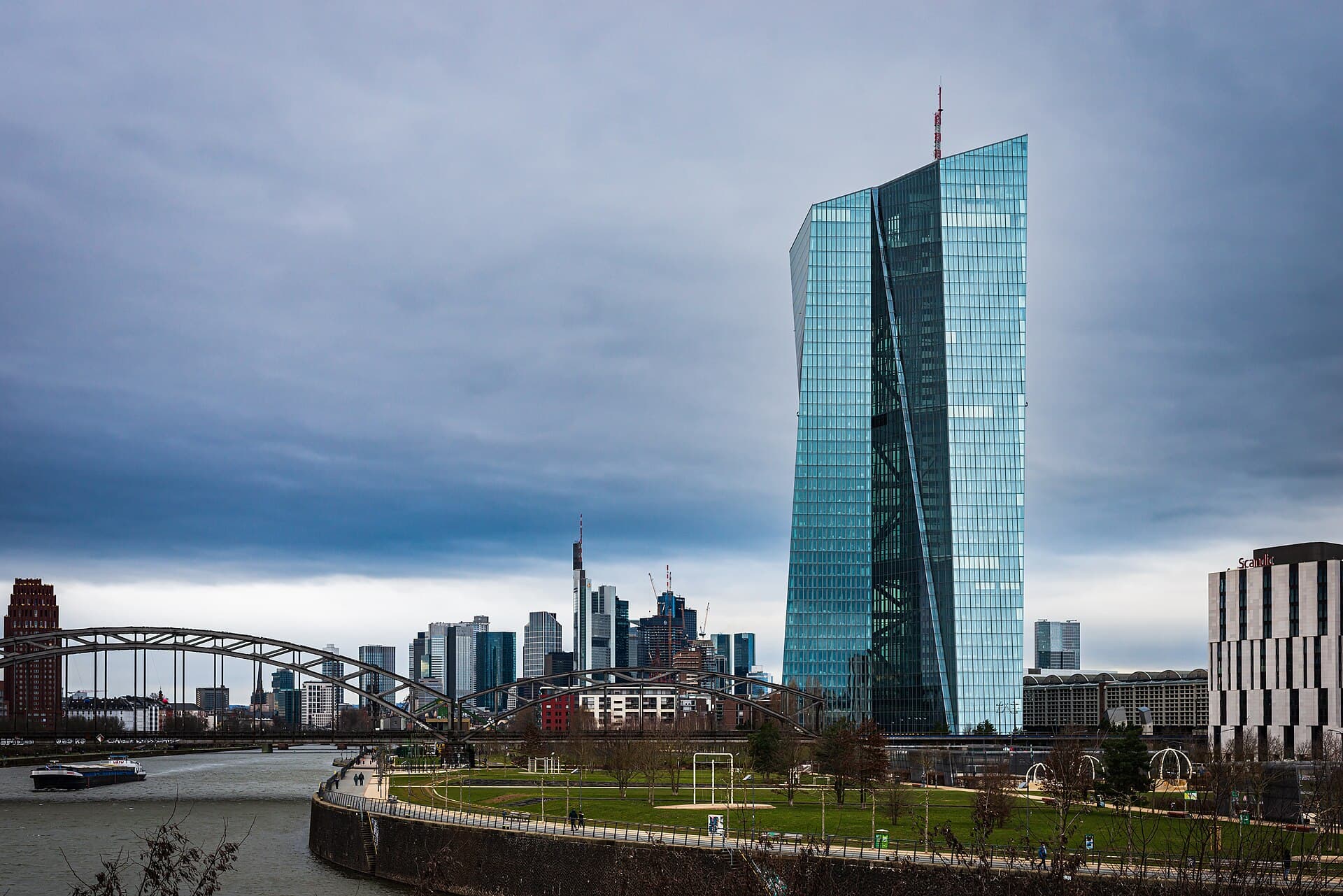 Sídlo Európskej centrálnej banky vo Frankfurte nad Mohanom.